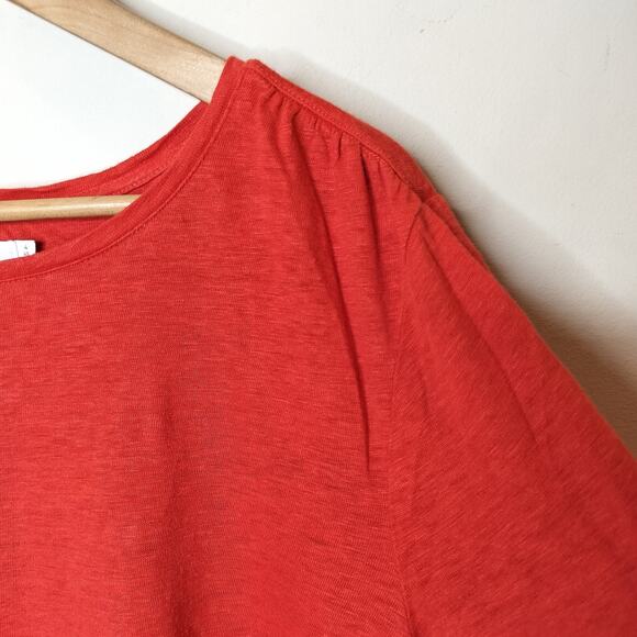 Chico's 100% Linen Knit Top Tee Tiered Short Sleeve - Picture 6 of 10